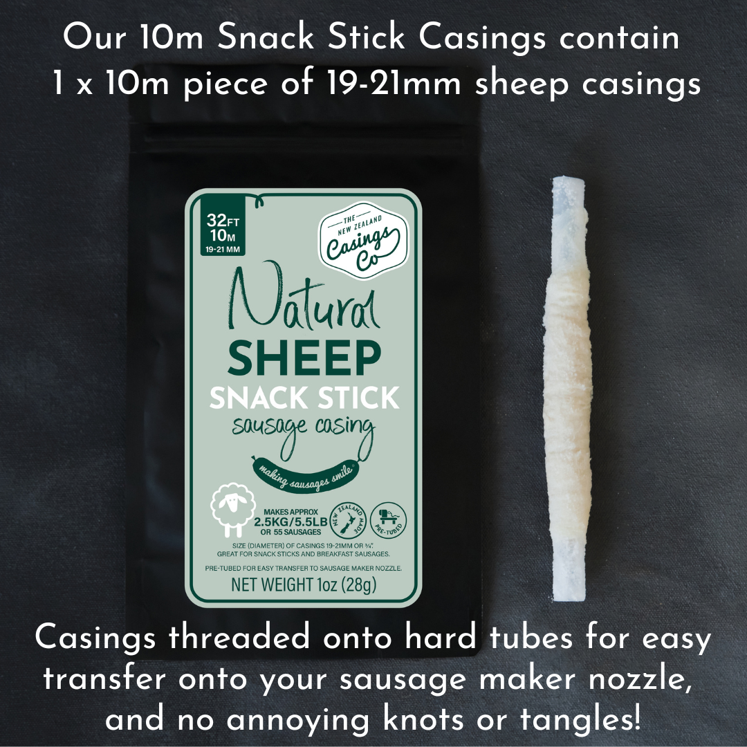 The 6 Pack - 'Little Smokies' Natural Sheep Casings 19-21mm, 10m