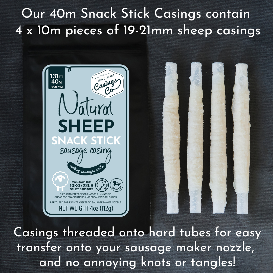 The 6 Pack - 'Whippersnapper' Natural Sheep Casings 19-21mm, 40m.