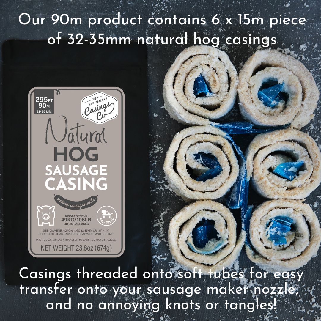 The 6 Pack - 'Big Brat Boy' - Natural Hog Casings 32-35mm, 90m