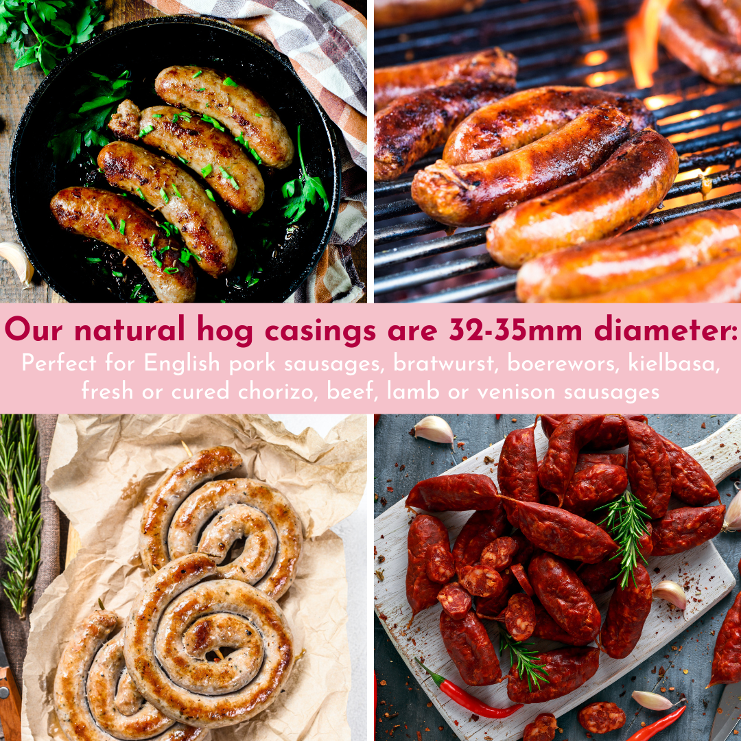 The 6 Pack - 'Big Brat Boy' - Natural Hog Casings 32-35mm, 90m