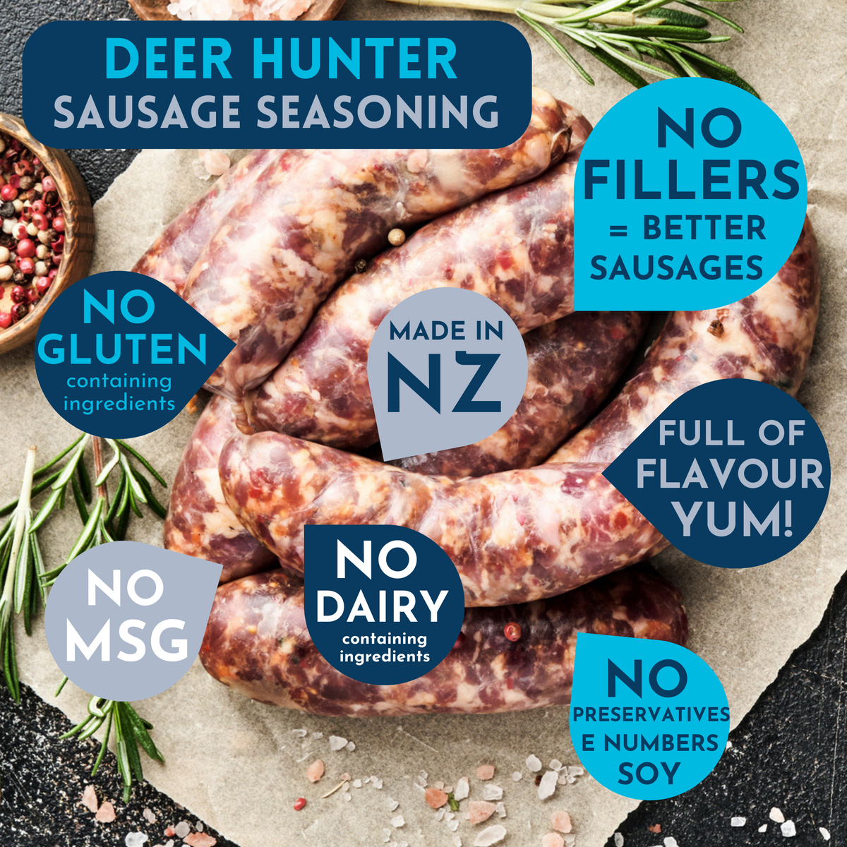 Sausage Seasoning Pack: Deer Hunter (Venison) Sausage 253g