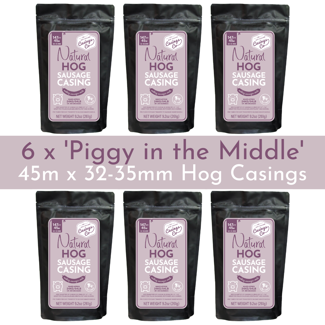 The 6 Pack - 'Piggy in the Middle' - Natural Hog Casings 32-35mm, 45m