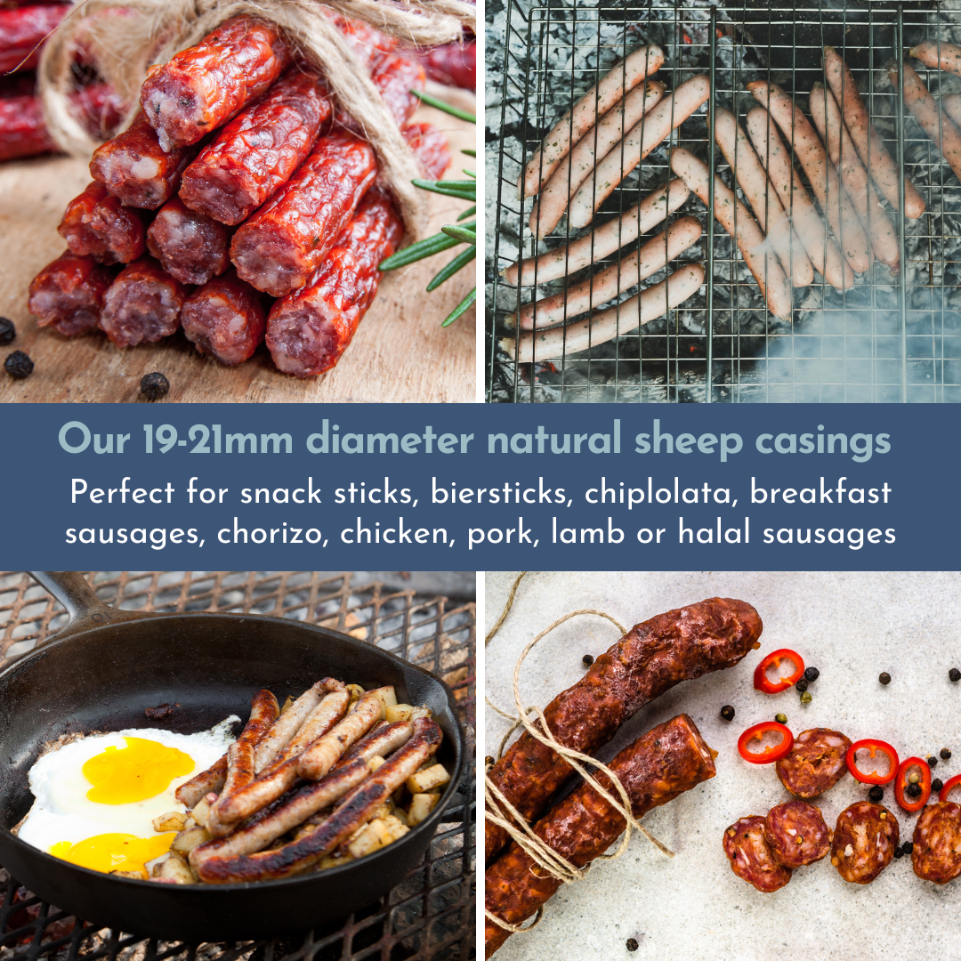 The 6 Pack - 'Little Smokies' Natural Sheep Casings 19-21mm, 10m